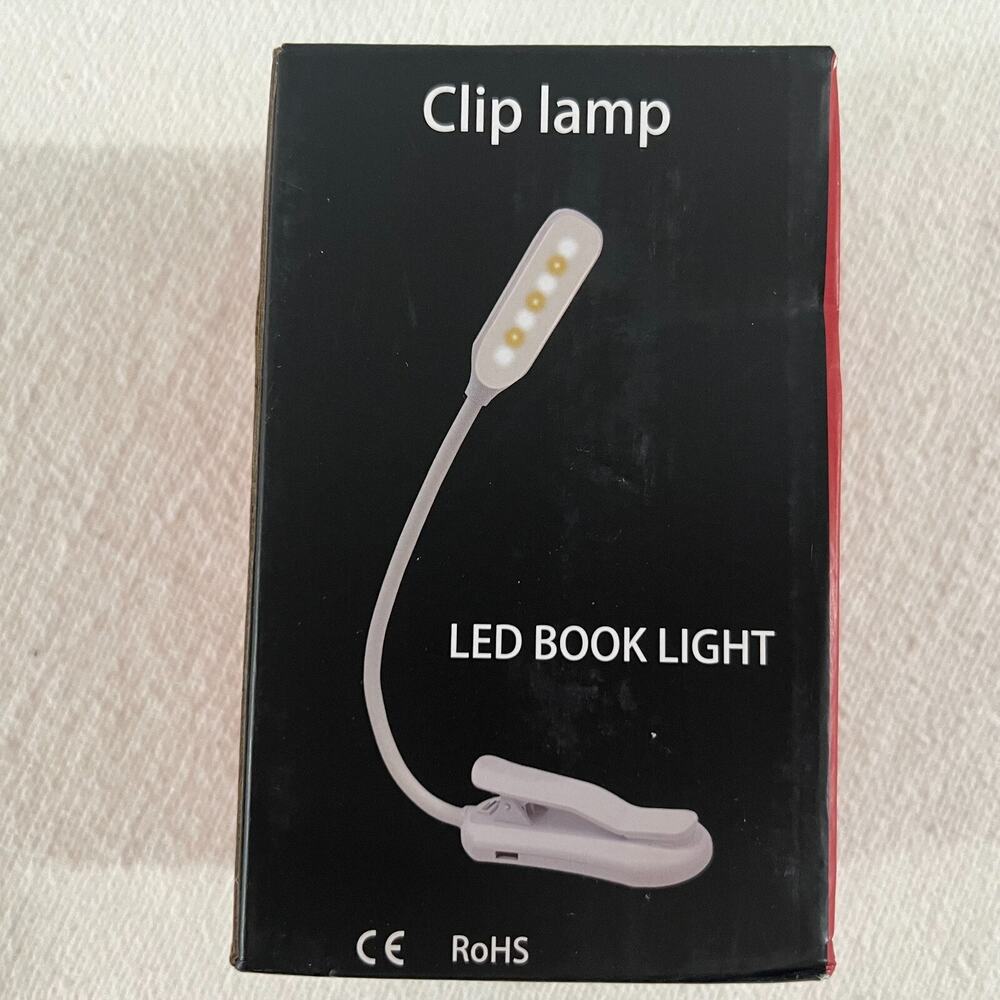 USB LED Book Light Flexible Touch Dimming Clip-On Reading Lamp for Bed & Travel